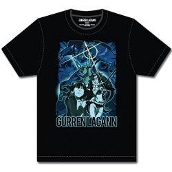 Gurren Lagann: Simone, Yoko & Kamina Blue Collage T-Shirt